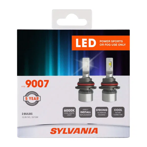 9007SL.BX2 – SYLVANIA Driving/ Fog Light Bulb, 9007 LED 10 To 13 Watt White 6000K Light Color Temperature 12.8 Volt S...